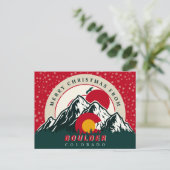 Frohe Weihnachten von Boulder Colorado Souvenirs Postkarte (Stehend Vorderseite)