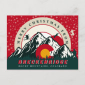 Frohe Weihnachten von Breckenridge Colorado Skiing Postkarte (Vorderseite)