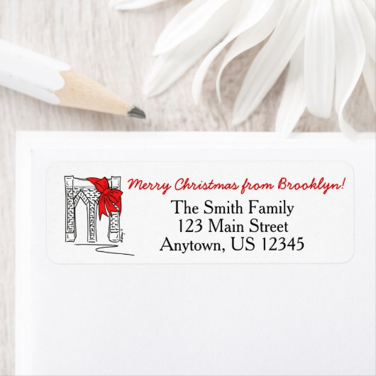 Frohe Weihnachten von Brooklyn New York Bridge NYC (Insitu)