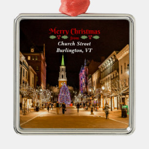 Frohe Weihnachten von Burlington VT, Ornament Aus Metall