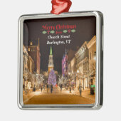 Frohe Weihnachten von Burlington VT, Ornament Aus Metall (Links)