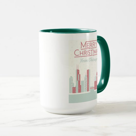 Frohe Weihnachten von Chicago Tasse (VorderseiteRechts)