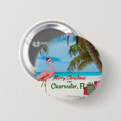 Frohe Weihnachten von Clearwater, FL Button (Vorne & Hinten)