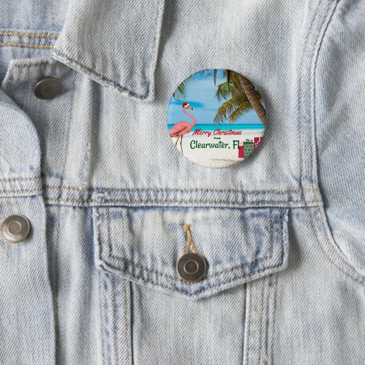 Frohe Weihnachten von Clearwater, FL Button (Beispiel)