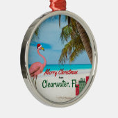 Frohe Weihnachten von Clearwater, FL Ornament Aus Metall (Rechts)