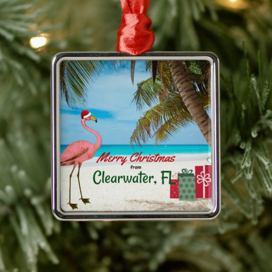 Frohe Weihnachten von Clearwater, FL Ornament Aus Metall (Baum)