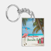 Frohe Weihnachten von Clearwater, FL Schlüsselanhänger (Vorderseite links)