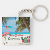 Frohe Weihnachten von Clearwater, FL Schlüsselanhänger (Rückseite)