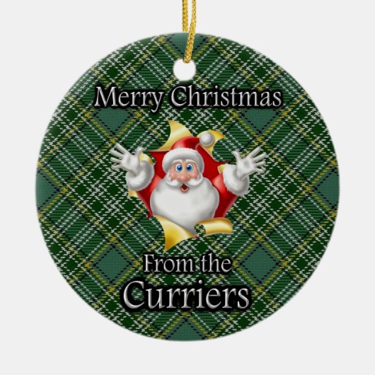 Frohe Weihnachten von Currie Currier Clan Keramik Ornament (Vorne)