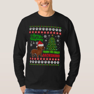 Frohe Weihnachten von Dackel Hund Ugly Sweater T-Shirt