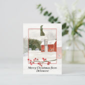 Frohe Weihnachten von Delaware Farm Red Barn Silo (Stehend Vorderseite)