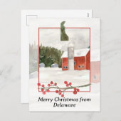 Frohe Weihnachten von Delaware Farm Red Barn Silo (Vorne/Hinten)