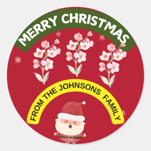 "Frohe Weihnachten von den Johnsons Family Sticker (Vorderseite)