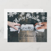 Frohe Weihnachten von den Name-Postkarten Postkarte (Vorne/Hinten)