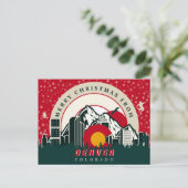 Frohe Weihnachten von Denver Colorado Souvenirs Postkarte (Stehend Vorderseite)