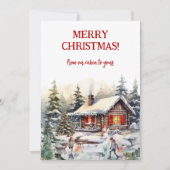 Frohe Weihnachten von der Cabin Flat-Weihnachtskar (Vorderseite)