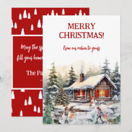 Frohe Weihnachten von der Cabin Flat-Weihnachtskar