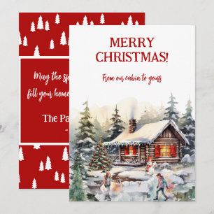 Frohe Weihnachten von der Cabin Flat-Weihnachtskar