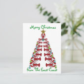 Frohe Weihnachten von der EastCoast Postkarte (Stehend Vorderseite)