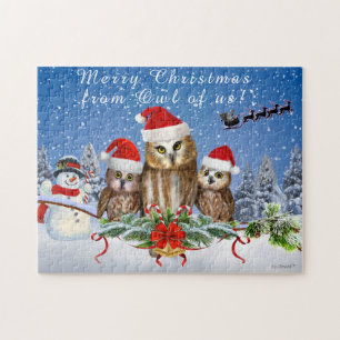 FROHE WEIHNACHTEN VON DER EULE VON UNS! PUZZLE