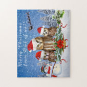 FROHE WEIHNACHTEN VON DER EULE VON US! PUZZLE (Vertikal)