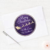 Frohe Weihnachten von der Marine Santa Reindeer Sl Runder Aufkleber (Umschlag)