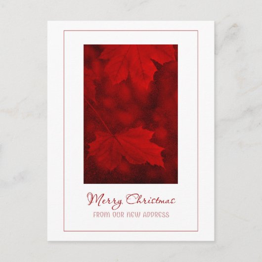 Frohe Weihnachten von der neuen Adresse Postkarte (Vorderseite)