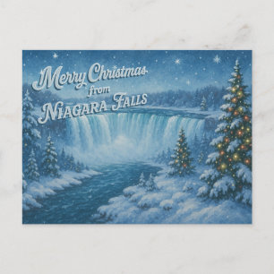 Frohe Weihnachten von der Niagarafälle Winter-Post Postkarte