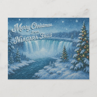 Frohe Weihnachten von der Niagarafälle Winter-Post Postkarte