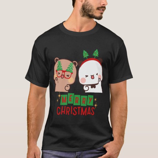 Frohe Weihnachten von Dudu Bear und Bubu Panda T-Shirt (Vorderseite)