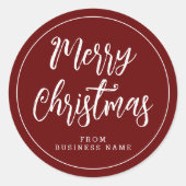 Frohe Weihnachten von Firmennamen Aufkleber (Vorderseite)