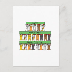 Frohe Weihnachten von Florida Cartoon Katzen