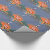 Frohe Weihnachten von Florida Flamingo Geschenkpapier (Ecke)