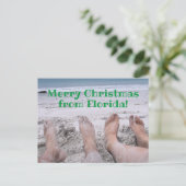Frohe Weihnachten von Florida Füßen am Strand (Stehend Vorderseite)