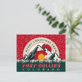 Frohe Weihnachten von Fort Collins Colorado Cities Postkarte (Stehend Vorderseite)