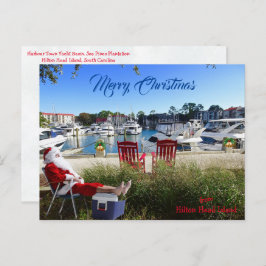 Frohe Weihnachten von Hilton Head SC Harbour Town Postkarte