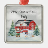 Frohe Weihnachten von Hundes Name Ornament Aus Metall (Vorne)