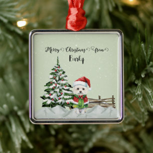 Frohe Weihnachten von Hundes Name Ornament Aus Metall