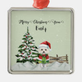 Frohe Weihnachten von Hundes Name Ornament Aus Metall (Vorne)