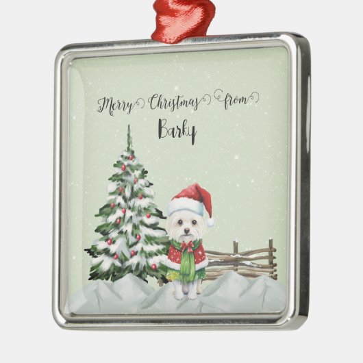 Frohe Weihnachten von Hundes Name Ornament Aus Metall (Links)