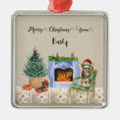 Frohe Weihnachten von Hundes Name Ornament Aus Metall (Vorne)