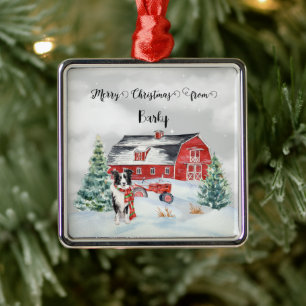 Frohe Weihnachten von Hundes Name Ornament Aus Metall