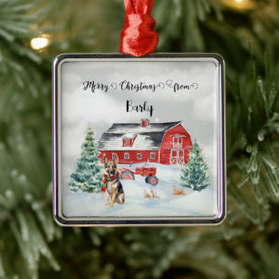 Frohe Weihnachten von Hundes Name Ornament Aus Metall