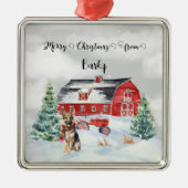 Frohe Weihnachten von Hundes Name Ornament Aus Metall (Vorne)