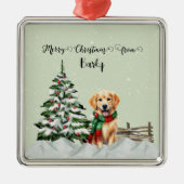 Frohe Weihnachten von Hundes Name Ornament Aus Metall (Vorne)