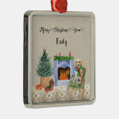 Frohe Weihnachten von Hundes Name Ornament Aus Metall (Rechts)