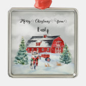 Frohe Weihnachten von Hundes Name Ornament Aus Metall (Vorne)