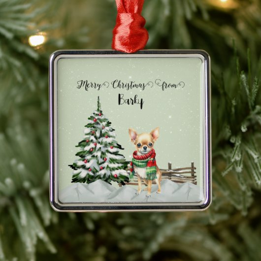Frohe Weihnachten von Hundes Name Ornament Aus Metall (Baum)