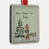 Frohe Weihnachten von Hundes Name Ornament Aus Metall (Rechts)