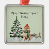 Frohe Weihnachten von Hundes Name Ornament Aus Metall (Vorne)